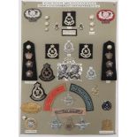 29 Items Of Insignia For Royal Malaysia Police  display board with good tabulated display of metal