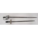 1897 Pattern Infantry Officer's Sword 32 1/2 inch, dumbell blade with central fuller.  Traces of