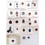 25 x Various Home Front Lapel Badges white metal and enamel LARP Civil Defence Instructor ...