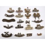 20 x Indian Shoulder Titles brass include 47 Sikhs ... 35 Sikhs ... 51 Sikhs ... XXXVI Sikhs ...