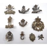 10 Indian Cap/Pagri Badges cast white metal/silvered examples consist KC 28th Punjabis ... KC 48th