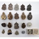 20 x Various Civilian Lapel Badges including 4 x silver hallmarked, KC ARP with brooch fixing ...