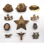 11 Various Titles And Other Badges brass titles consist 2 x 6 W.R.V. (1 lug absent) ... Drake ... C5