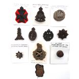 11 x Officer And Plastic Economy Badges including bullion embroidery KC General cap badge ...