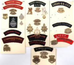 31 x CCF & OTC Cap Badges And Titles cap badges include brass Downside School OTC ... Brass Leeds