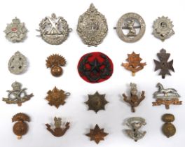 20 Infantry Cap Badges including white metal A & SH ... White metal Cameron Highlanders ...