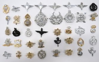 40 x Anodised Infantry Cap Badges including Gordon Highlanders ... Yorkshire ... Coldstream