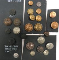 25 x Various Hampshire And Rifles Buttons including small, silvered, flat back 37th ... Small gilt