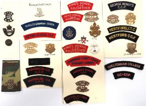 30 x CCF & OTC Cap Badges And Titles cap badges include blackened KC Cheltenham College OTC ...