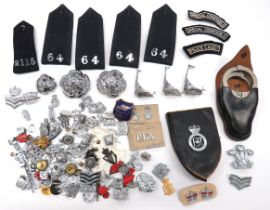 Quantity Of Police Collar And Other Badges chrome collars include QC Lancashire Constabulary ...