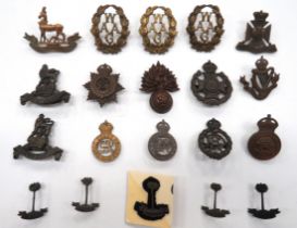 20 x Officer Bronzed Cap Badges including KC 19th County Of London (blades) ... KC The Life