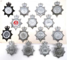 Fifteen Police Helmet Plates Post 1953 chrome QC include Bournemouth Police ... West Sussex