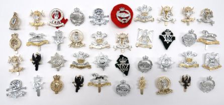 40 x Anodised Cavalry Cap Badges including QC 5th Dragoon Guards ... QC 15/19 Hussars ... QC 9/12