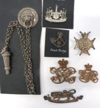 7 x Various Hampshire Pouch Badges including silvered tiger over "The Hampshire Regt" scroll ...