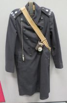 Pre 1952 Essex Constabulary Greatcoat black woollen, double breasted coat.  Both shoulders with