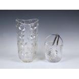 A Tiffany & Co cut glass clear vase with foliate design etched mark to base, 11in. (28cm.) high,