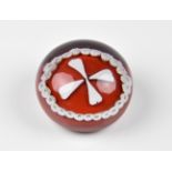 An unusual and rare Baccarat Maltese Cross / cruciform glass paperweight 19th century, the rich