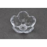 A Tiffany moulded clear glass bowl of organic floral form, etched to base 'TIFFANY & Co', 5½in. (