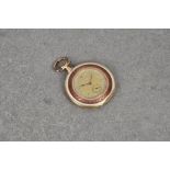 A 14ct gold, enamel and diamond open face pocket watch 1920s-30s, by the Tavannes Watch Co., the