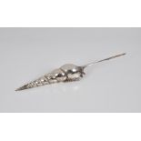 A silver overlay Buccellati style seashell 20th century, of spiral cone form, stamped 925 with '*