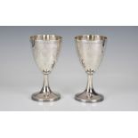 A pair of William IV silver goblets Peter & Ann Bateman, London, 1832, of typical form with chased