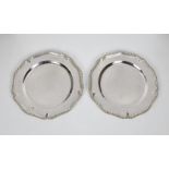 A pair of George II silver dinner plates Thomas Heming, London, 1751, of shaped circular / heptafoil