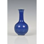 A Chinese monochrome powder blue glazed bottle vase 18th / 19th century, 6 5/8in. (16.8cm.) high.*