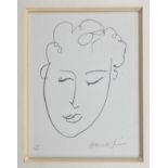 Henri Matisse (French, 1869-1954) Tête de Femmelithograph, signed in pencil lower right and numbered