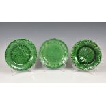 A collection of twenty three (23) Victorian majolica cabbage leaf plates of varying designs and