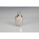 A Victorian silver pocket spirit flask Army & Navy Co-Operative Society Ltd., London 1888, oval form