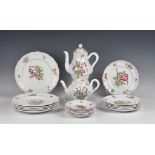 A Spode 'Marlborough Sprays' tea, coffee & part dinner service comprising of teapot (a/f); coffee