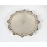 A late George II silver salver William & Robert Peaston, London, 1759, of circular form with shell