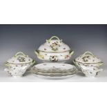 An extensive Herend Rothschild pattern dinner service decorated with Meissen style insects,