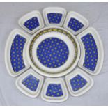 Tiffany Boutique ceramiche (pottery) platter and side / Hors D'oeuvres dishes decorated with