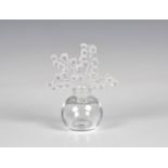 A Lalique 'Clairefontaine' lily of the valley scent bottle the clear and frosted glass stopper