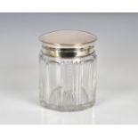 An Edwardian silver mounted cut glass biscuit jar maker's mark indistinct, Birmingham, 1909, Birks