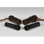 Two leather cased Carl Zeiss 8x30 B spotting scope monoculars. (2)