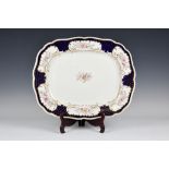 A mid-19th century Staffordshire porcelain serving platter possibly Ridgway, transfer printed and