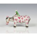 A Chinese porcelain famille rose Compagnie-des-Indes figure of a horse and rider 18th century, the