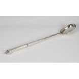 A William III silver cannon handled basting or stuffing spoon maker's mark 'FA' in circle,