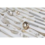 A Christofle silver plated part flatware set in the 'Perles' beaded pattern, to include eight dinner