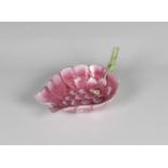 A Chinese famille rose lotus flower form water dropper early 20th century, the vibrant pink