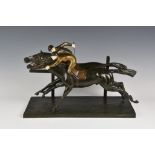 Maurice Guiraud Riviere (France, 1881-1947) - Equestrian sculpture a large patinated bronze of two