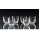 A set of six Waterford Curraghmore pattern whisky tumblers 3½in. (8.9cm.) high, etched factory