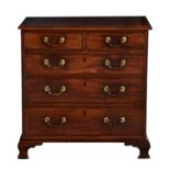 A good George III mahogany chest of drawers, of small proportions the moulded top over two short and