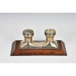 Boating interest - A rare and unusual silver double bollard mooring cleat, Samuel Jacob, London,