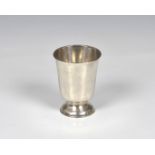 A George III Channel Islands silver Jersey pattern footed beaker, maker's mark GM below fleur-de-lys