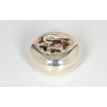 A rare novelty Scottish silver and hardstone snuff box fashioned as a curling stone, John Tait