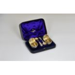 A rare cased pair of Victorian silver salts fashioned as babies cribs, Edward H Stockwell, London,