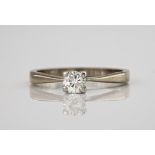 An 18ct white gold and diamond single stone ring, the brilliant cut diamond, approx. 0.33ct, in a